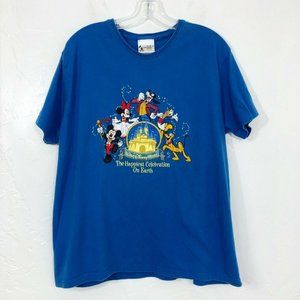 Vintage Disney World 'The Happiest Celebration On Earth' Blue Shirt - Size XL
